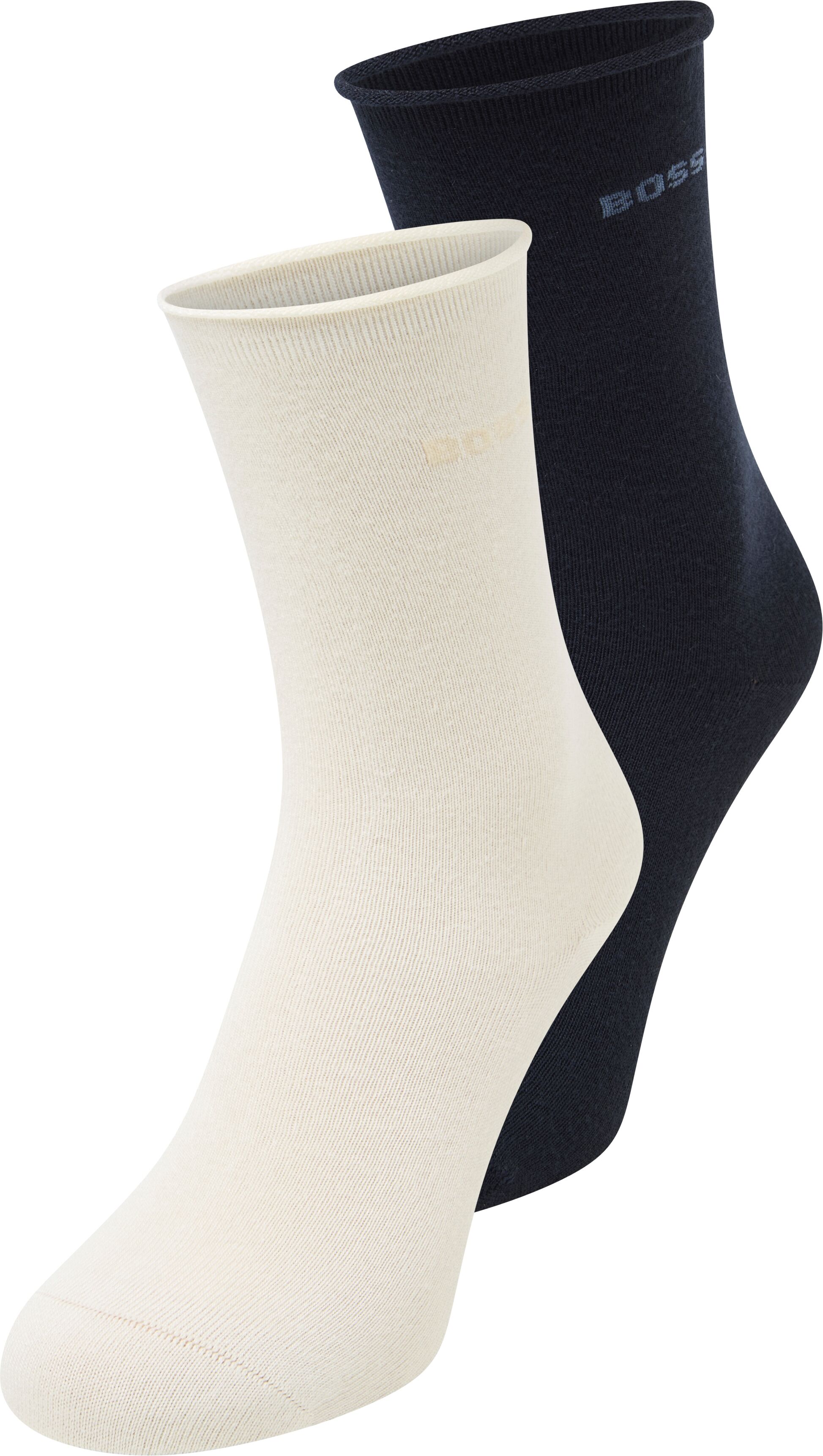 Socken BOSS, Damen, Gr. 39-42, bunt (dunkelblau 402), Viskose, elastisch, Socken Socken, mittelhoch, verstärkte Zehen- und Fersenpartie