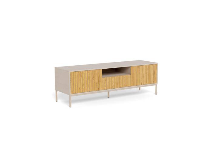 Carryhome Tv-Element, Grau, Wildeiche, Metall, 1 Schublade(n) Schubladen, 140x45x40 cm, Kabeldurchlass, Wohnzimmer, TV Möbel, TV-Racks