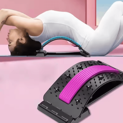 Uplift Curations Multi Level Back Stretcher For Back Pain Relief With Lower And Upper Back Support pink