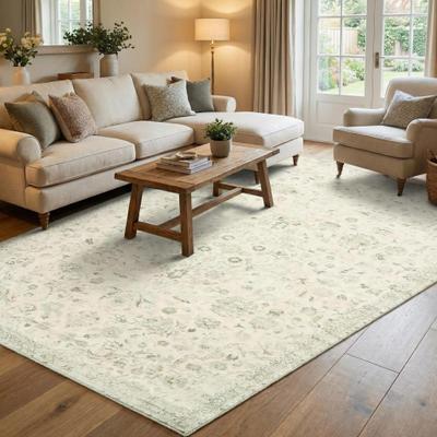 Garvee Floral Washable Area Rugs, Soft Non Slip Rugs for Living Room Bedroom
