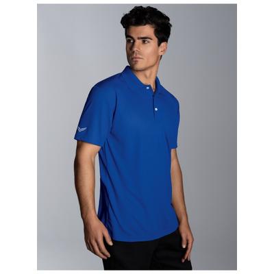 Poloshirt TRIGEMA "TRIGEMA Klassisches Poloshirt COOLMAX", Herren, Gr. L, blau (royal), Trikot, 100% Polyester (recycelt), lang, ohne Ausschnitt, Shirts