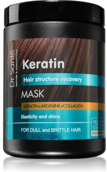 Dr. Santé Keratin máscara restauradora e nutritiva para cabelos quebradiços e sem brilho 1000 ml. Keratin