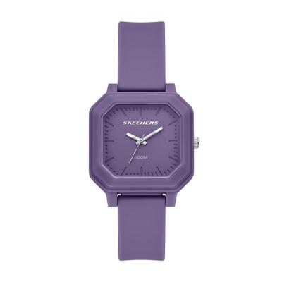 Quarzuhr SKECHERS "Rosencrans Square", lila (lila, silberfarben), Armbanduhren, Herren, Quarzuhr, Armbanduhr, Damenuhr, Herrenuhr, Silikonarmband, analog