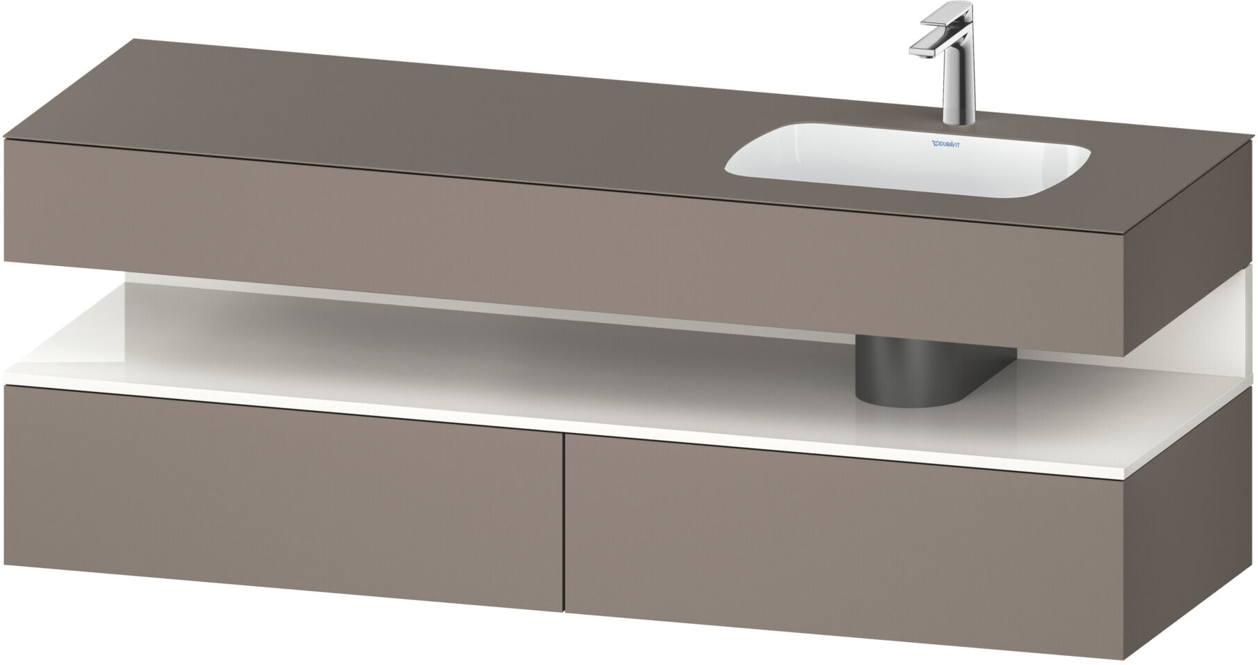 Duravit Einbauwaschtisch-Möbel-Set Qatego 160x50x60cm, Kon-WTU, B, B r, we hg/b ma (QA4796022430010)