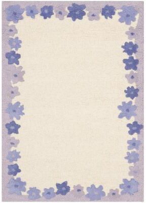 SAFAVIEH Handmade Children's Daisy Borders Ivory New Zealand Wool Rug