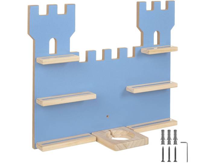 tectake Wandregal für Toniebox, mit Magnetstreifen, blau, Blau, Holz, Quadratisch, 56x43x15.5 cm, Wohnzimmer, Regale, Wandregale