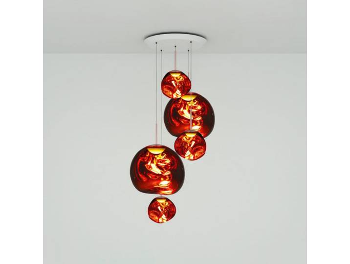 Melt Large Round Hängelampe Ø 95 cm kupfer - Tom Dixon - Wohnzimmer - Design - Kunststoff - Mehrflammig