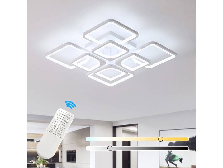 Plafonnier LED carré plafonnier moderne chambre cuisine lumière lustre lumière chambre d'enfant réglable