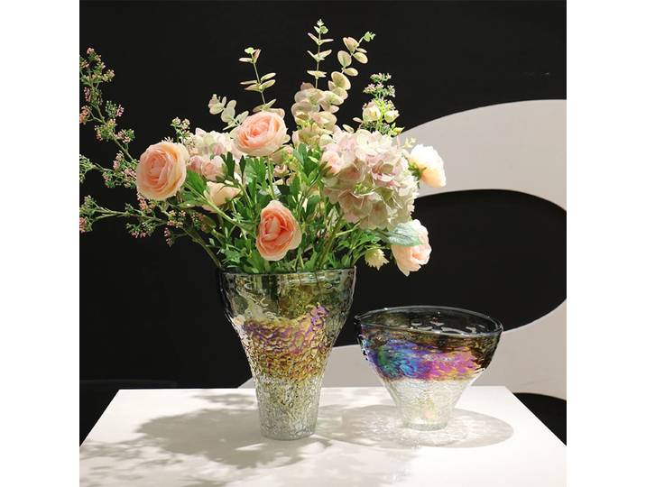Vase en verre coloré Transparent, accessoires d'arrangement de fleurs, Terrarium, décoration de la maison