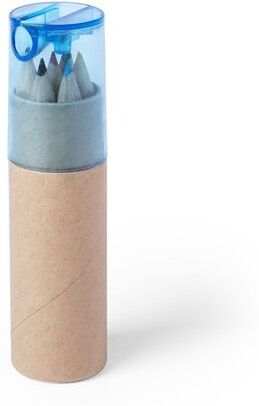 Crayons de couleur publicitaire Set Baby carton recyclé bleu