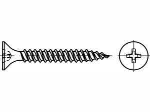 REYHER 89151 Stahl CE phosphatiert Schnellbauschrauben CE mit Trompetenkopf m. Feingew. Kreuzschlitz -H 891510040400390