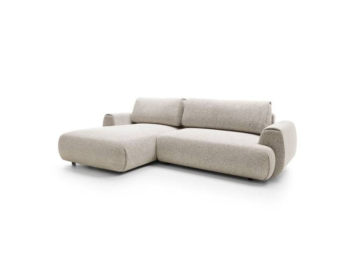 ECKSOFA ZEST Beige Geflochtener Stoff mit Schlaffunktion