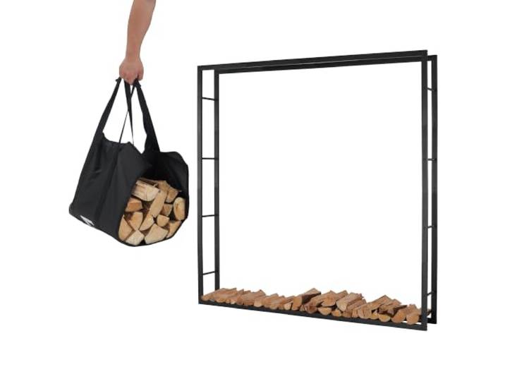 Lendo Online Brandhoutrek 196×25×196 cm Zwart Staal