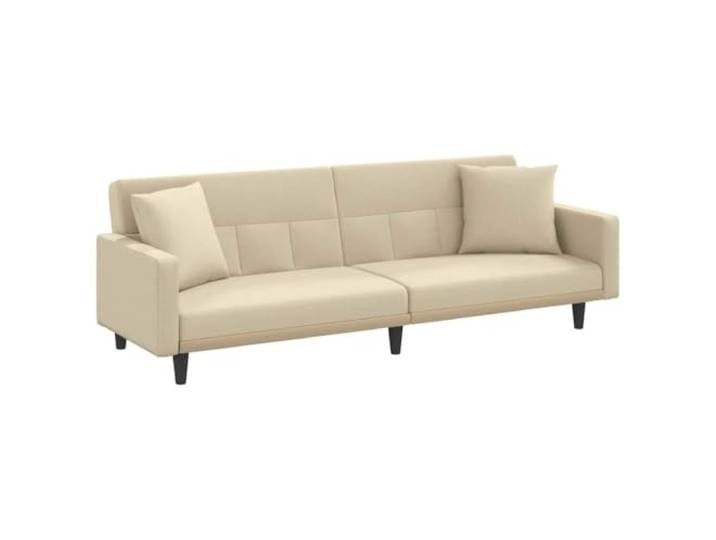 GHVBNMF Schlafsofa mit 2 Kissen Creme Polstersofa Klappsofa 220 cm Flexible Couch mit verstellbarer Rückenlehne und 2 Kissen für Wohnzimmer, Gästezimmer oder kleines Apartment.
