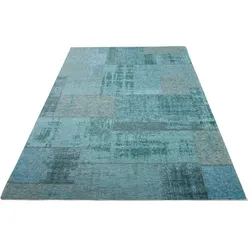 Vintage-Teppich Perugia Mischgewebe Blau Türkis 70 x 250 cm