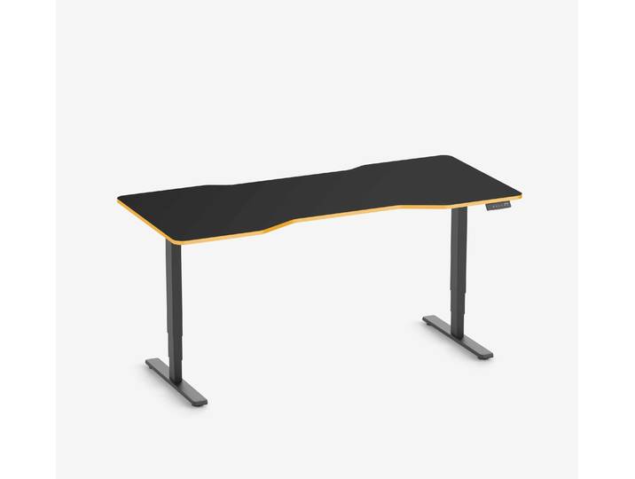 FOKUS Gamingschreibtisch Schwarz 180x80 Cockpit Sundown