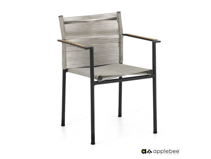 2er Set Apple Bee Jakarta Dining Armstuhl Aluminium/Rope