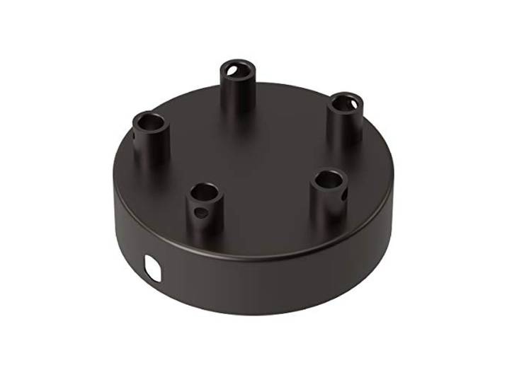 CALEX Creations Plafondplaat - 10cm - 5 Aansluitpunten - Zelf Pendule samenstellen - Mat Parelmoer Zwart