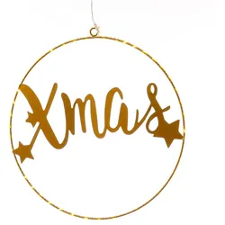 MARELIDA LED Lichtkranz XMAS Dekoring Türkranz Dekokranz 44LED D: 30cm für Innen gold