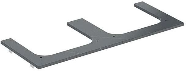 Geberit One Waschtisch-Platte 505165002 120x2x47cm, Ausschnitt zweifach, Steinzeug, Marmoroptik schwarz/matt