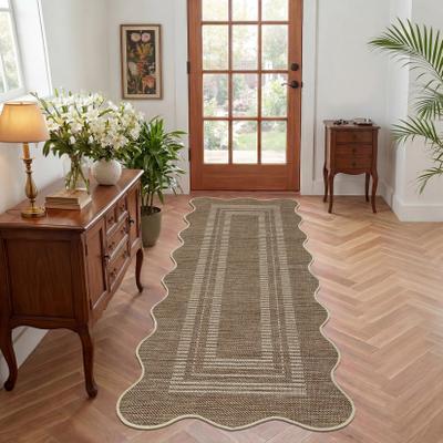 Garvee Easy Jute Scalloped Bordered Area Rug