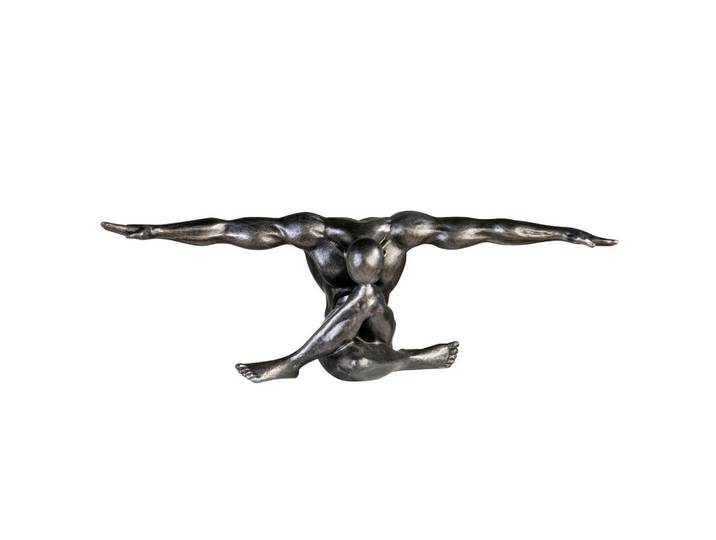Skulptur Cliffhanger, Silberfarben, Kunststoff, 61x20x19 cm, Dekoration, Dekofiguren & Skulpturen, Skulpturen