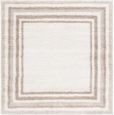 SAFAVIEH Border & Stripe Shag Eirny Modern 1.4-inch Thick Rug