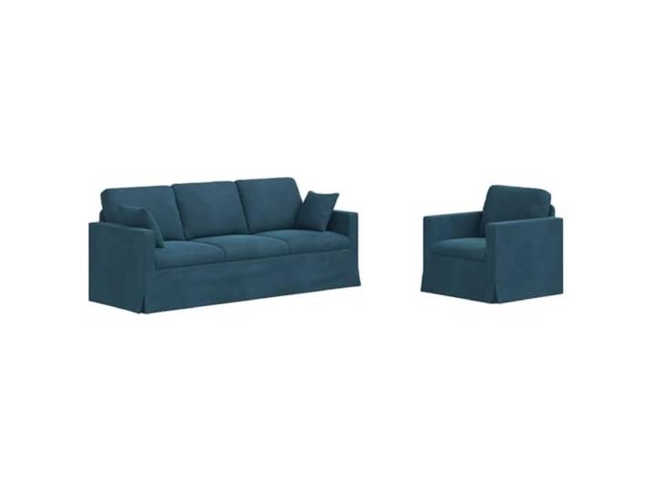 Todiikf Modulares Sofa 2er Set Blau Samt Ecksofa Couch 198x78x80cm Flexibles Samtsofa mit robustem Metallgestell und weicher Schaumstofffüllung ideal für Wohnzimmer und Schlafzimmer.
