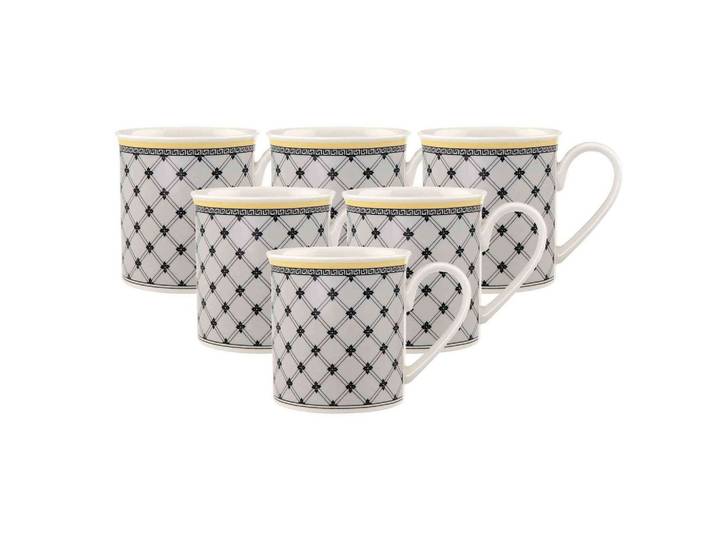 KAFFEEBECHER Audun Promenade weiß-grau-gelb 300 ml 6er Set