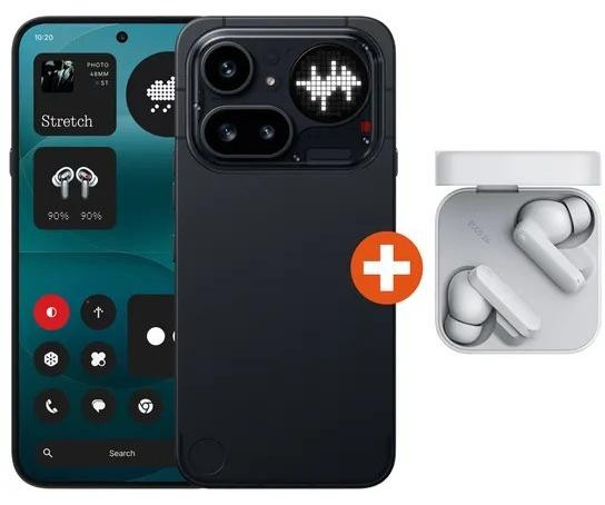 Nothing Phone 4a Pro 128 GB, zwart, Android 16, smartphone met CMF Buds 2a