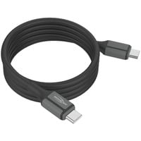 Silikonkabel USB-C auf USB-C schwarz, magnetisch, 120cm