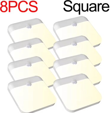 Uplift Curations Rechargeable Motion Sensor Light Wireless USB LED Wall Lamp square 8pcs