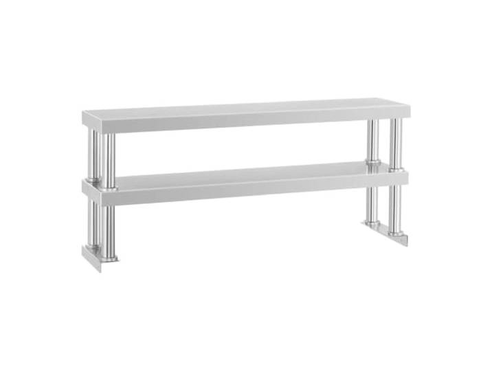 Helloshop26 Professionelles Beistellregal, 120 cm, 2 Ebenen, Edelstahl 14_0001498