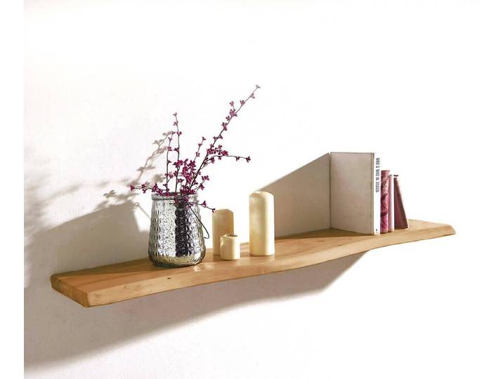 Wandplank Live-Edge acacia natuur100 cm massief houten boomrand wandplank