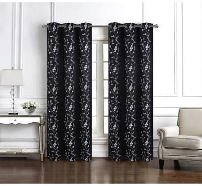 RT Designer Collection "Lilian Embroidered Privacy Window Curtain Panel 84"" or 95"""