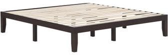 Costway 14 Inch King Size Wood Platform Bed Frame-Brown