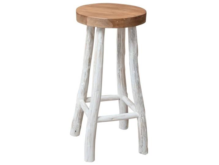 vidaXL Barhocker Barhocker Massivholz (1 St), Teak Barhocker Barstuhl Tresenhocker Thekenhocker Küchenhocker Hocker