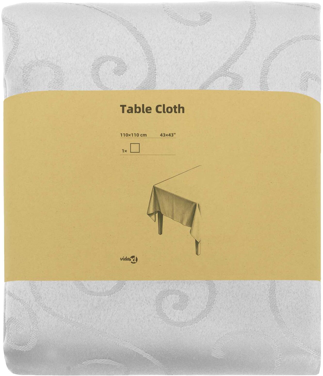 vidaXL Tissu de Table Blanc 110 x 110 cm Carré