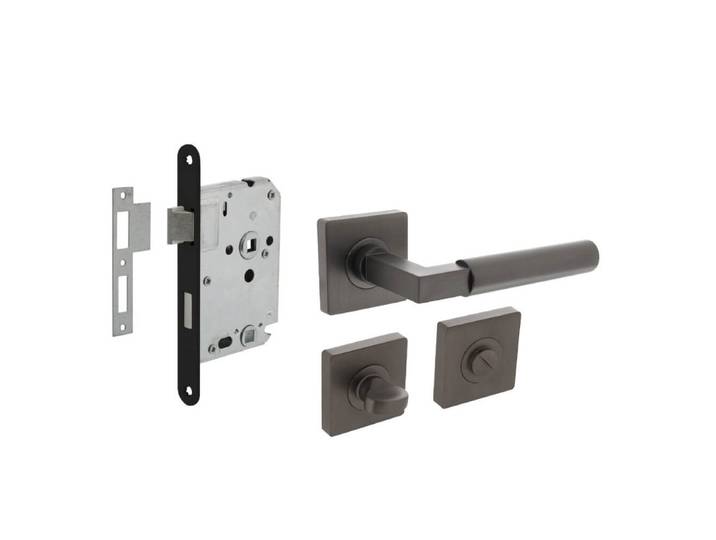 Compleet deurklinkset Bau-Stil antraciet toilet Intersteel - 0029.174199