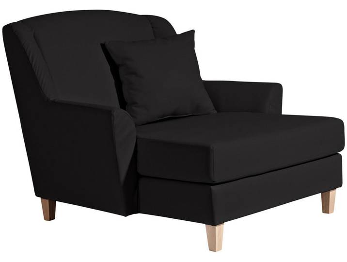 Max Winzer Xxl-Sessel Judith, Schwarz, Holz, Buche, massiv, Uni, Füllung: Polyetherschaumkern, 136x107x142 cm, Goldenes M, Made in Europe, Wohnzimmer, Sessel, XXL-Sessel