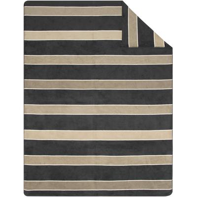 Wohndecke IBENA "Wohndecke Kotor", anthrazit, beige, B:150cm L:200cm, Baumwolle, Polyacryl, Polyester, Wohndecken, Wohndecke, mit Blockstreifen