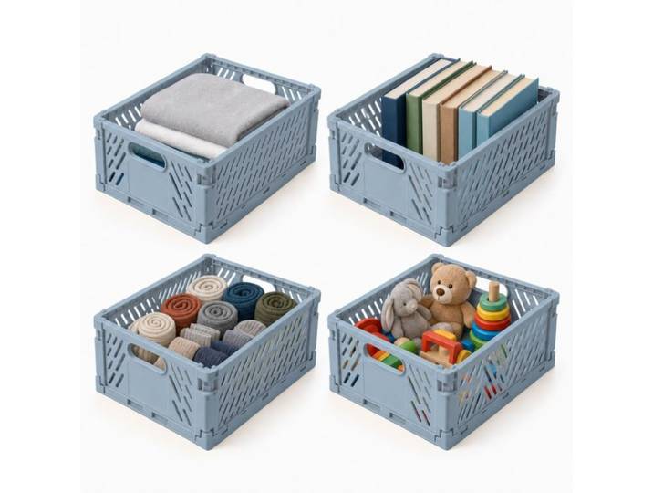 Relaxdays Boîtes pliantes, lot de 4