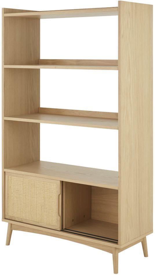 Maisons du Monde Etagère 2 portes coulissantes cannage en rotin Beige 95x165x38cm