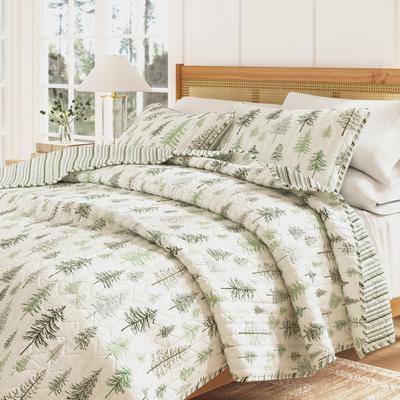 Linery & Co. Rustic Lodge Trees Quilt Set With Shams
