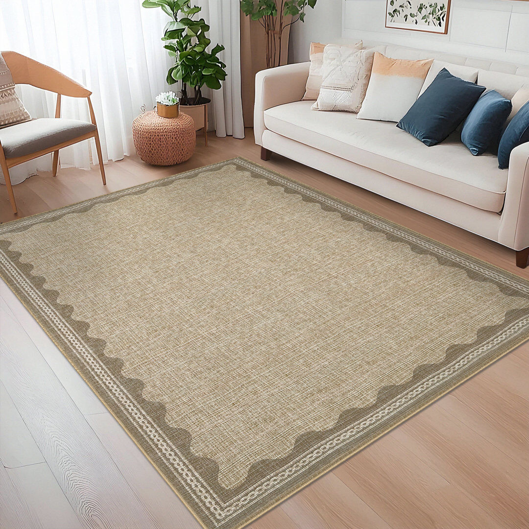 Norden Home Rectangle Abstract Area Rug Tan Rectangle 160 x 230 cm