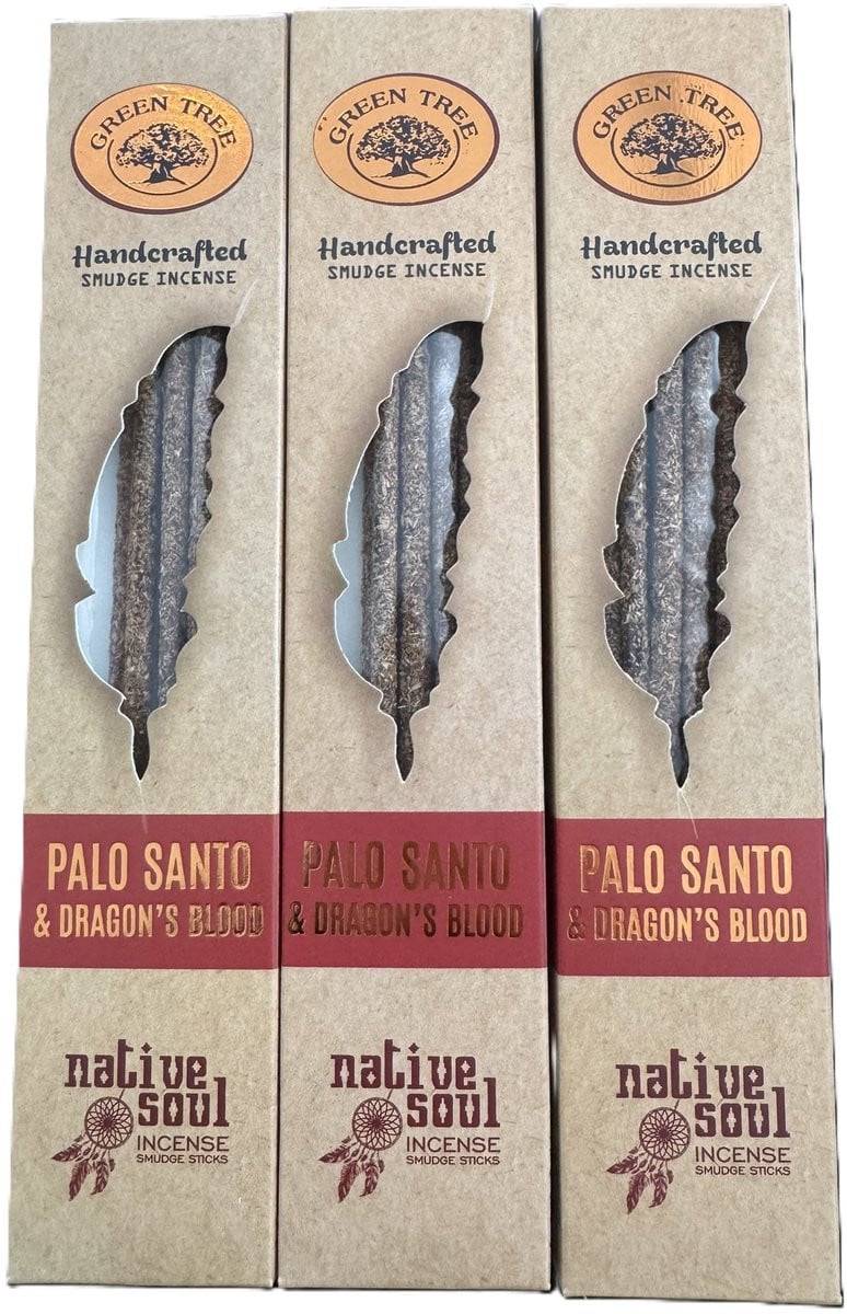 Native Soul Palo Santo Dragonsblood Smudge Wierook Green Tree - 3 stuks