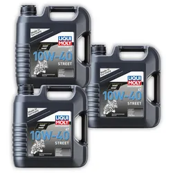 3x Motoröl LIQUI MOLY 1243 Motorbike 4T 10W-40 Street 4 Takt Motoröl Kanister 4 Lit