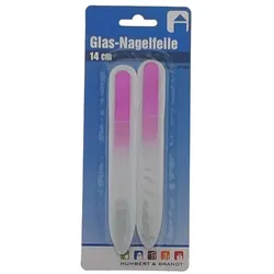 Glas Nagelfeile 2er Set 140mm Kristallfeile Nagelpflege Maniküre Feilen Farben