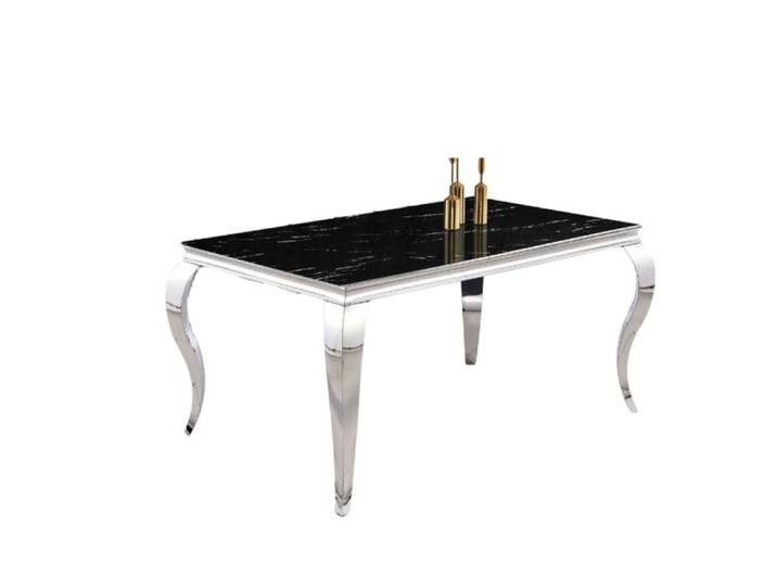 Table à manger verre marbré noir 180x90 cm 6-8 pers BAROQUE