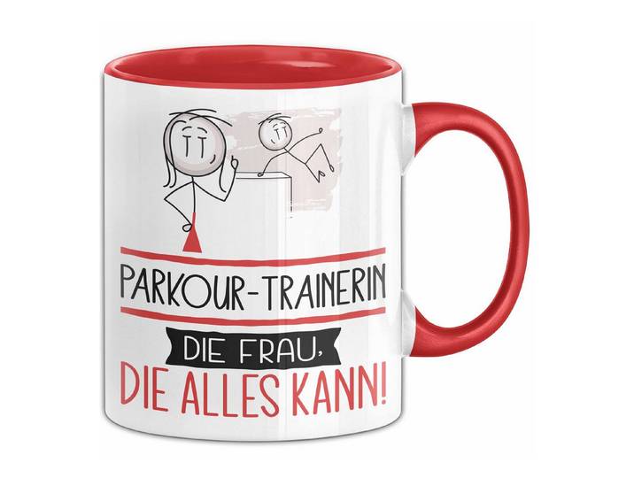 Trendation Tasse Parkour-Trainerin Geschenk Tasse Becher Die Frau Die Allen Kann Gesc
